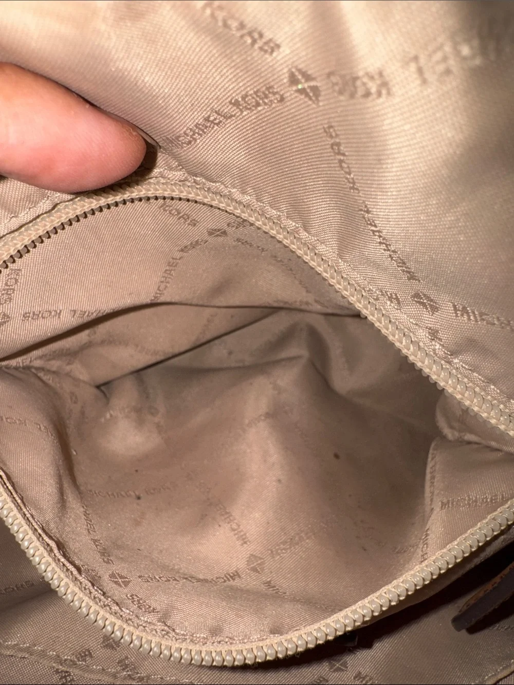 Michael Kors Tan Brown MK Logo Shoulder Bag